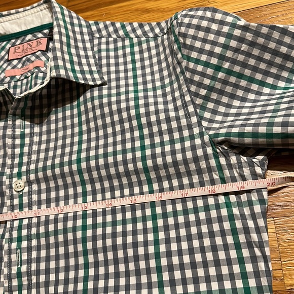 Thomas Pink - Casual Button Down Shirt - Size XS - Green / Gray Gingham - Picture 4 of 13